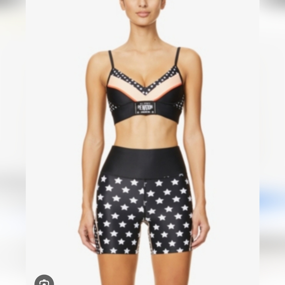 P.E Nation Rollout Star High-rise Stretch-jersey Shorts Matching Sports Bra
